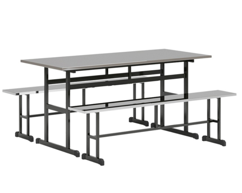 Bàn inox công nghiệp liền ghế