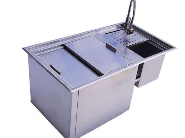 Thùng đá inox kèm chậu rửa