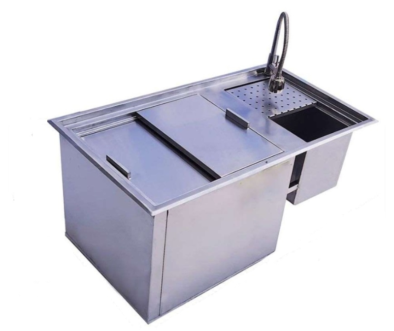 Thùng đá inox kèm chậu rửa