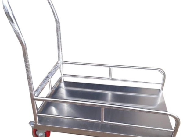 Xe đẩy inox có thanh chắn